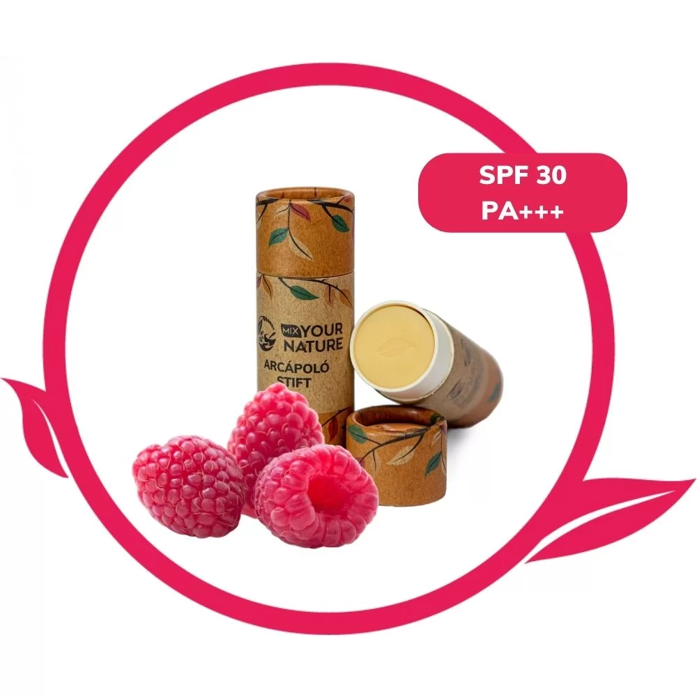Fényvédő arckrém és ajakápoló stift málnamagolajjal – SPF 30 – 30g